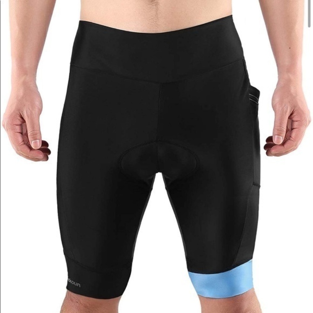 Tiekoun Men's Cycling Shorts Padded Bike Riding Bicycle Pants Quick Dry - Blk-XL